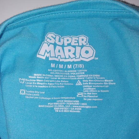 Nintendo Princess Peach Kids T-Shirt - Teal - Picture 2 of 2